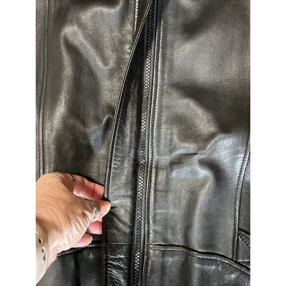 Vintage Echtes Leder Futter Men’s Size L Leather Jacket Motorcycle Baseb… - Picture 5 of 11